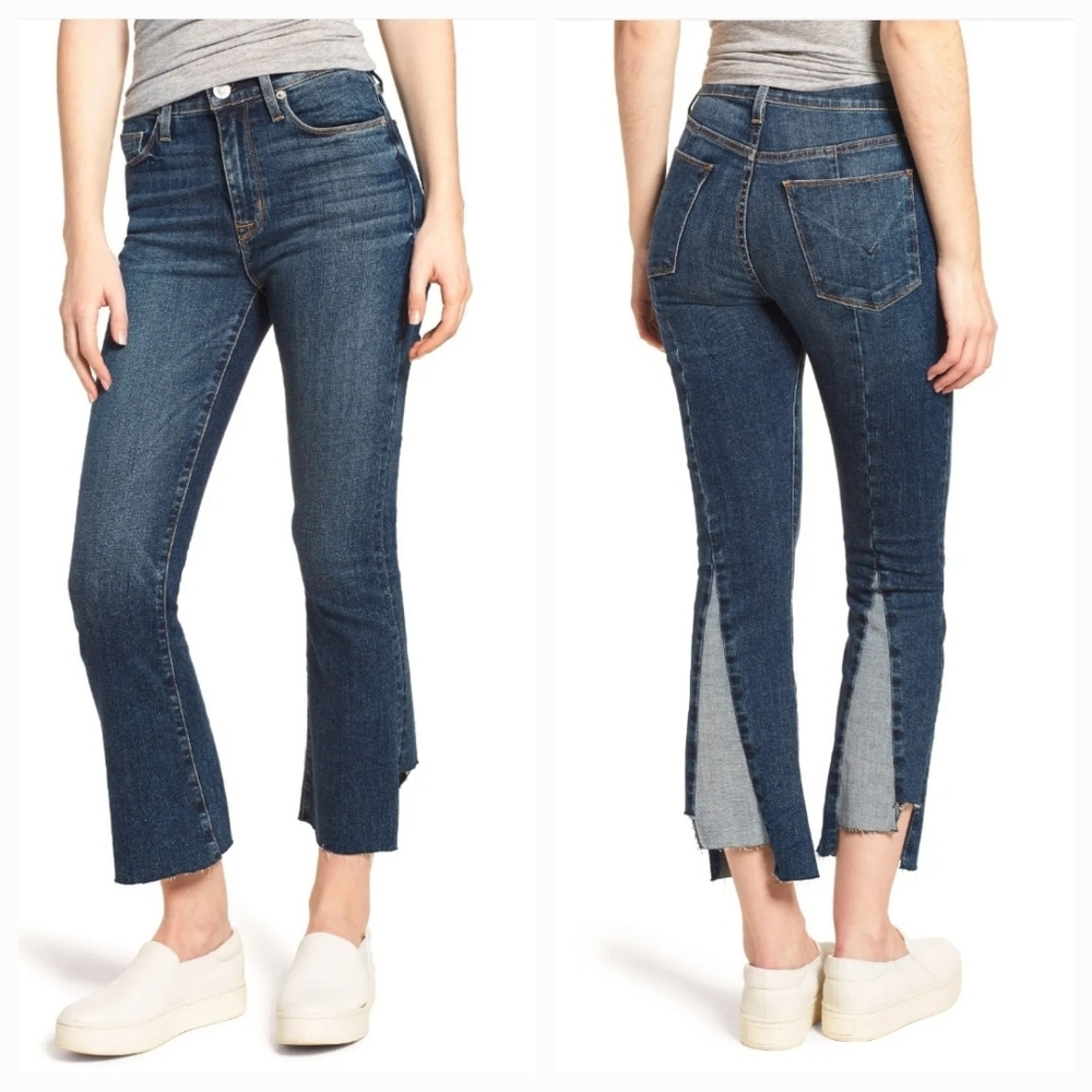 New HUDSON Jeans Women's Blue  High Rise HOLLY Crop Flare Vintage Look Size 26